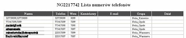 Zakadka Grupa Uproszczony spis numerów przedsibiorstwa (Przykad) Zakadka Szczegóy ksiki telefonicznej przedsibiorstwa(przykad) 1) Na stronie menu Grupa Narzdzia klikn pozycj Ksika telefoniczna