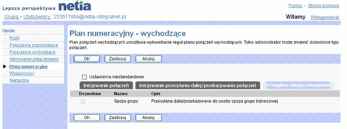 - Aby zabroni danego rodzaju poczenia, naley odznaczy to pole.