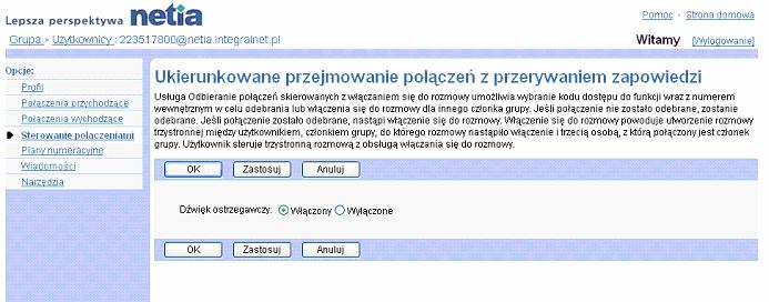 Przeczania. 3) Aktywowa edytowanie ustawie indywidualnych zaznaczajc pole wyboru Ustawienia niestandartowe. 4) Wpisa dane numery w przeznaczone do tego pola.
