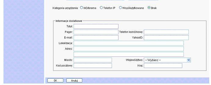 Zakadka Grupa Dodanie Uytkownika 1) Na stronie menu Grupa Profl klikn pozycj Uytkownicy. Pojawi si strona Grupa Uytkownicy. 2) Klikn w przycisk Dodaj. Pojawi si strona Grupa Dodanie Uytkownika.