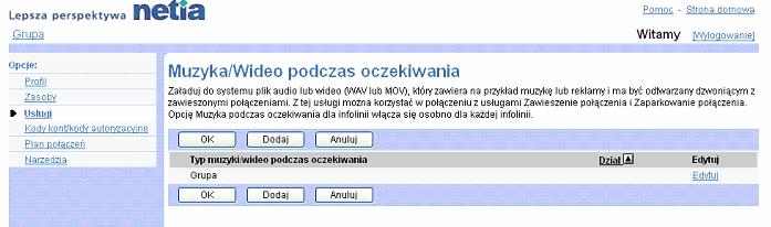 informacje mona znale w punkcie 8.14.1 Wybór rodzaju katalogu LDAP i konfigurowanie katalogu LDAP dla grupy. 1) Na stronie menu Grupa Usugi klikn pozycj Integracja LDAP.