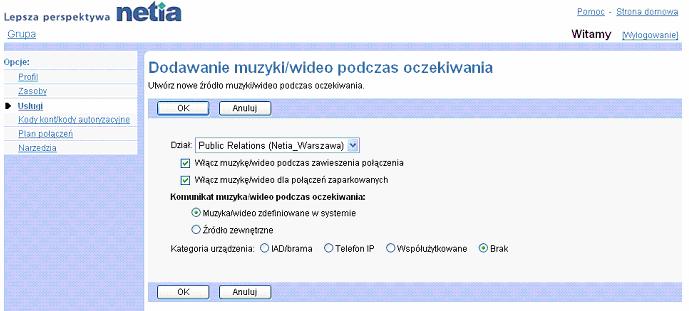 - Wybra urzdzenie, okreli port i wybra domen. W przypadku urzdze obsugujcych wycznie rejestracj statyczn wpisa odpowiednie informacje w pole tekstowe Contact: sip, np. sip:192.168.5.