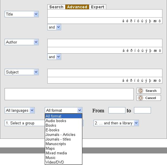 Przeszukiwanie zaawansowane: autor, tytuł, przedmiot, język, forma, daty krańcowe, miejsce przechowywania dokumentów: Źródło: http://www.gegnir.