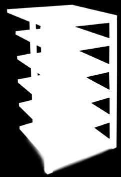 półki - do 70 kg (razem 4 kg); balast - 1 stelaż stalowy; 6 blatów (MDF/fornir); 3 stożki do regulowania poziomu; 3 masywne podkładki