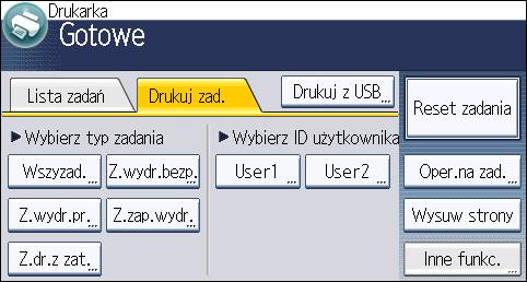 5. Drukuj Drukowanie pliku zapisanego wydruku przy użyciu panelu operacyjnego Zapisane dokumenty nie są usuwane nawet po zakończeniu wydruku.