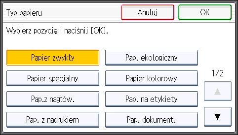 Ładowanie papieru do tacy ręcznej Ustawienia dla grubego papieru lub folii przy użyciu panela operacyjnego Użyj folii przezroczystej o formacie A4 lub 8 1 / 2 11 i podaj jej rozmiar.