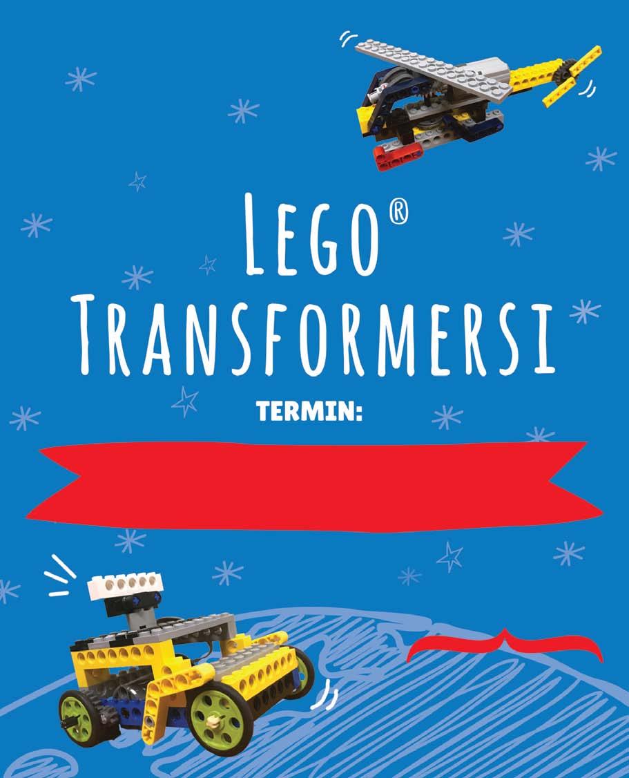 LEGO TRANSFORMERSI 9-13 lipca 13 17 sierpnia Przygotuj się na budowanie i odkryj, jak możesz z tych samych klocków zmienić zbudowany model w zupełnie w coś innego!