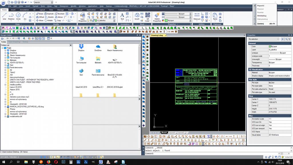 GŁÓWNEGO PROGRAMU CAD. To samo będzie się działo, jeżeli nie ustawimy w Profilku nowej lokalizacji plików a przeniesiemy folder PROFILEK z dysku C:. 4.5.