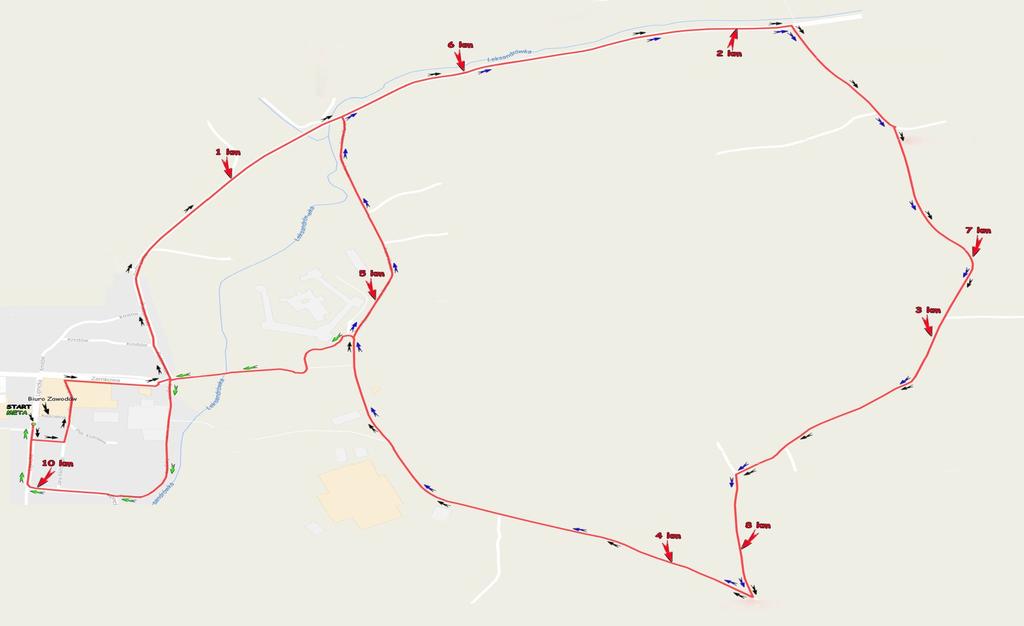 Zagrody w stronę Zamku Kmitów i Lubomirskich (1060m) ulicą Trasa Zamkowa w dół do drogi Nowy Wiśnicz Stary Wiśnicz (580m) następnie wybieg na kolejna pętle - w kierunku Starego Wiśnicza (850m).