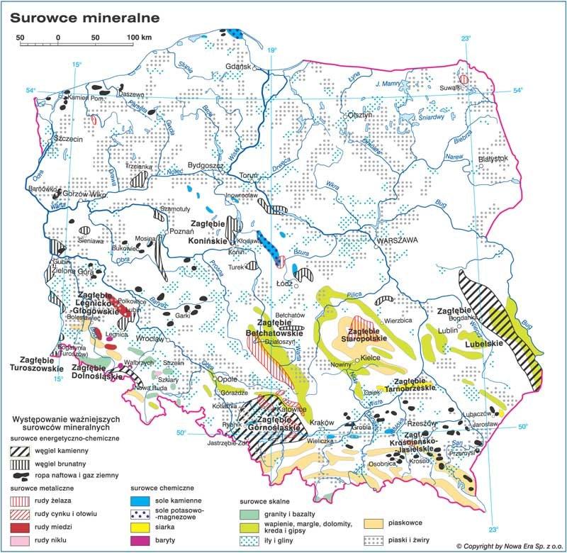 mineralnych: energetycznych, metalicznych, chemicznych