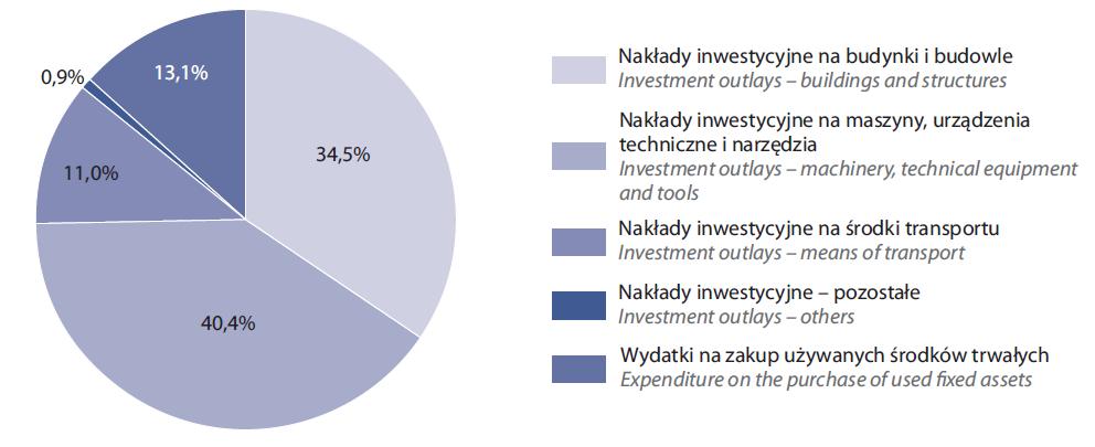 Struktura nakładów na rzeczowe aktywa trwałe w 2017 r.