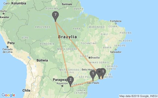 Program podróży Dzień 1 WYLOT Z WARSZAWY DO BRAZYLII Wylot do Brazylii z przesiadką w jednym z europejskich portów lotniczych.