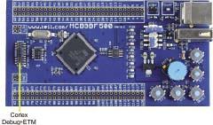 Zestawy ewaluacyjne dla mc z rdzeniami Cortex-M XTAL: 12 MHz Wejście analogowe Debuger JTAG Złącze zasilania USB Brak zewnętrznej pamięci RAM i Flash Cechy wspólne dla rodziny MCB13xx: Zegar MCU: 72