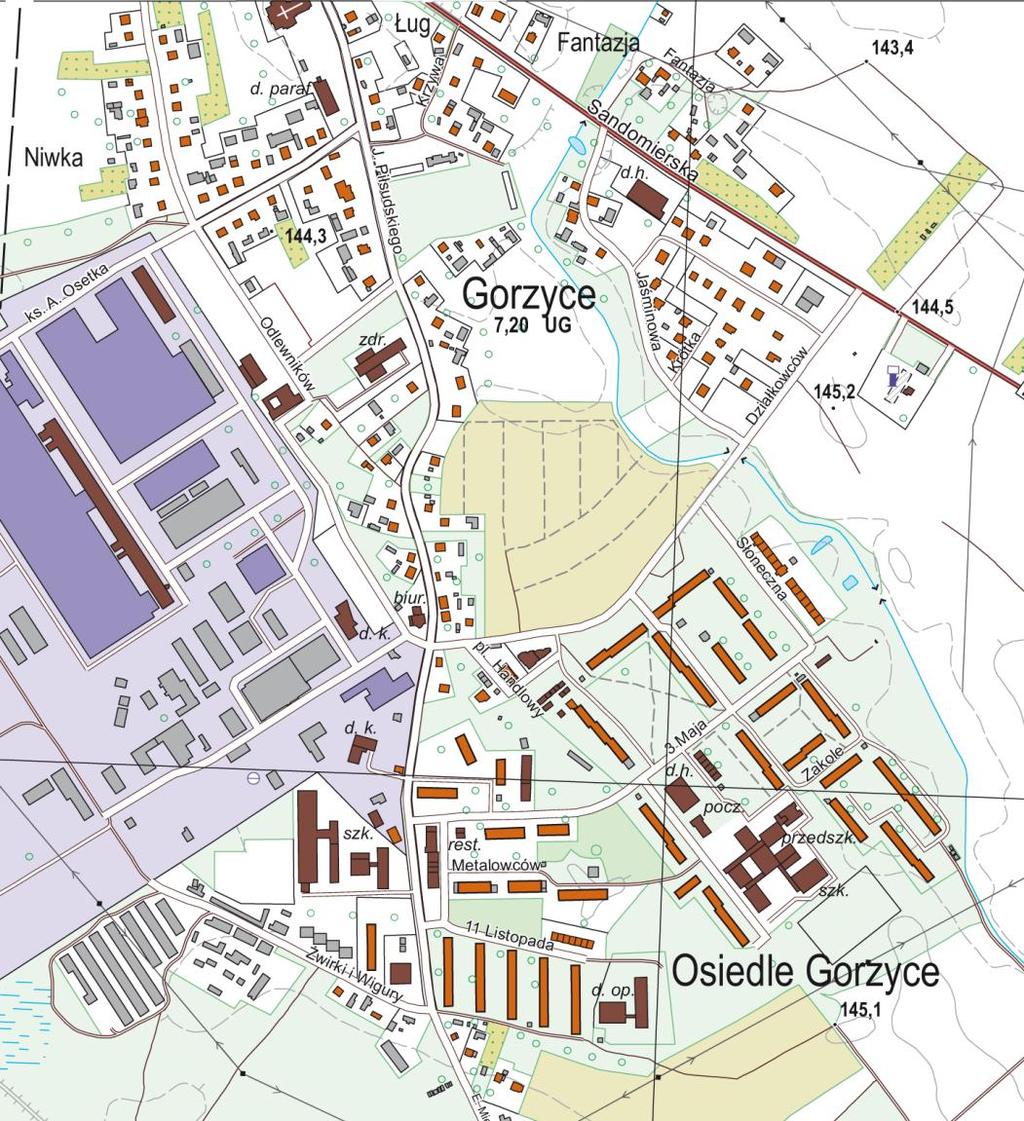 Raster mapy topograficznej układ