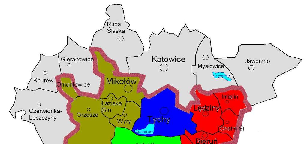 Obszar i ilość obiektów nadzorowany przez PSSE w Tychach - dane z druków statystycznych Dane Tychy Bieruńsko- Lędziński Powiat