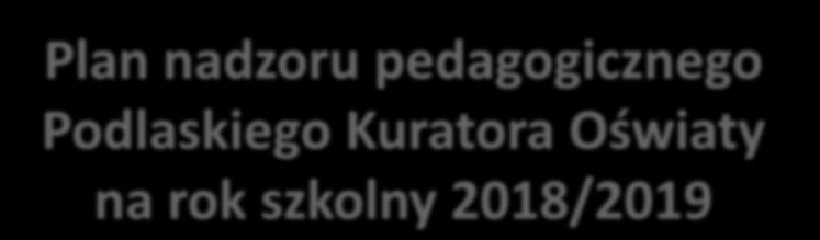 Plan nadzoru pedagogicznego Podlaskiego Kuratora