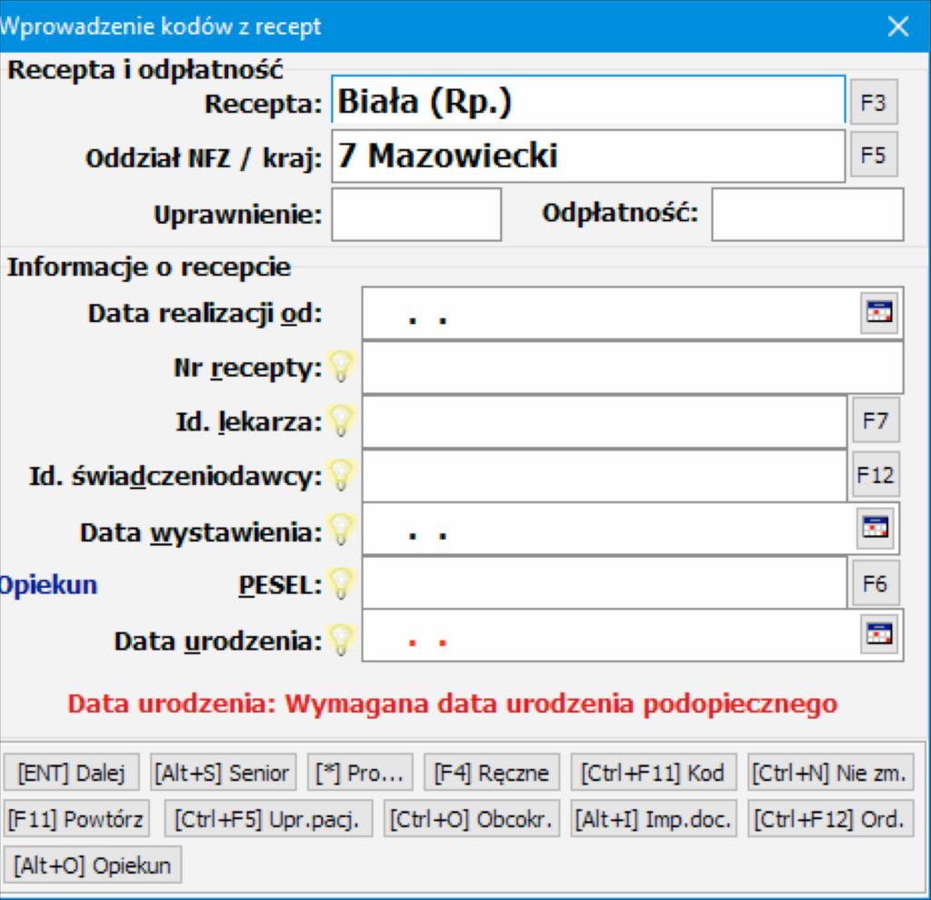 Naniesienie daty urodzenia dziecka o nieustalonym