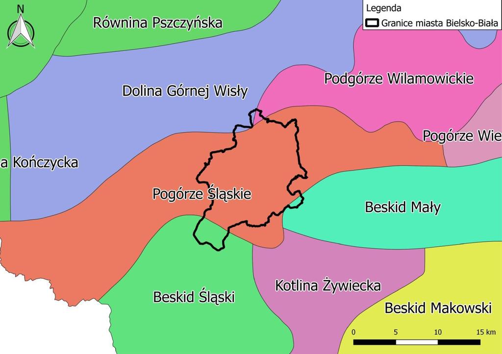 4. CZĘŚĆ OPISOWA 4.1. Opis obszaru objętego zakresem programu 4.1.1. Położenie geograficzne Miasto BielskoBiała położone jest w południowej części województwa śląskiego, na Podbeskidziu.