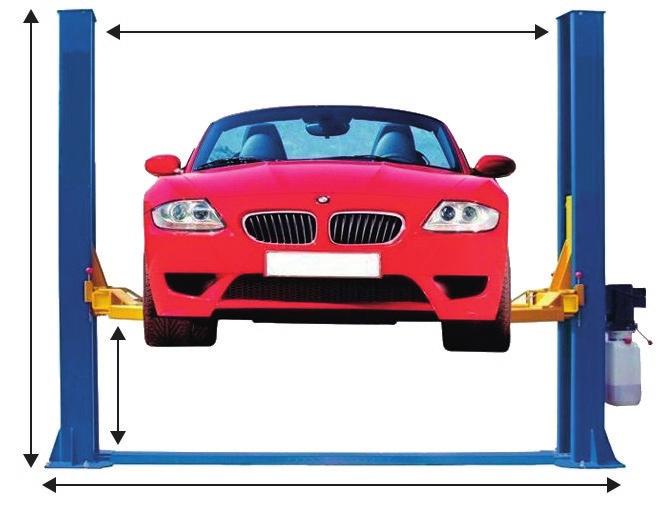 Podnośniki / Car lifts Dwukolumnowy półautomatyczny podnośnik elektrohydrauliczny QJY 4.0-D Two post semi-automatic electrohydraulic lift QJY 4.