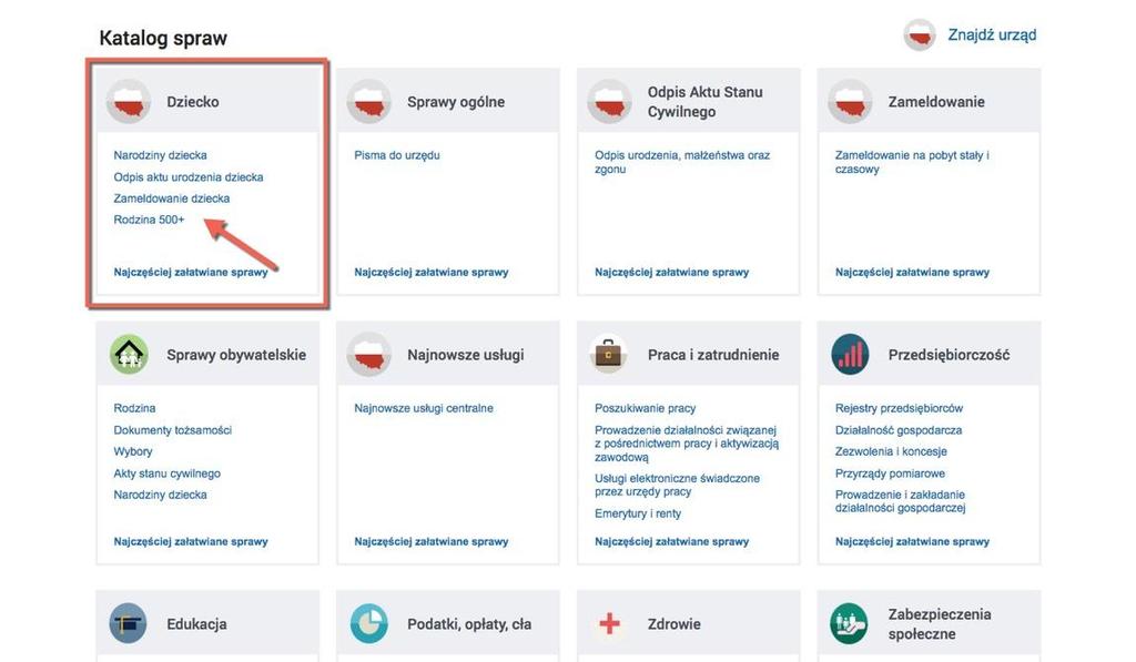 > Początek składania wniosku o 500+