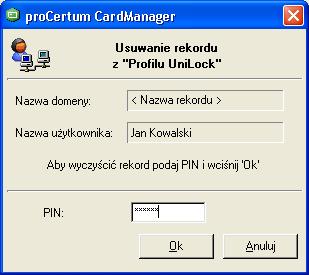 7.5. Wyczyść rekord Aby wyczyścić rekord należy nacisnąć przycisk Wyczyść rekord.