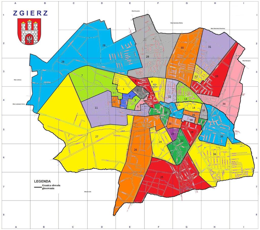 Załącznik graficzny do załącznika do uchwały Nr XXXI/322/12 Rady Miasta Zgierza z