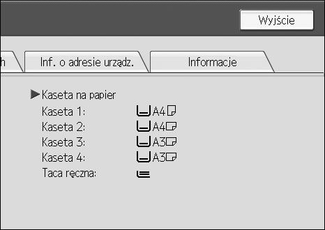 Uwaga [Brak zszywek], [Pojemnik dziurkacza jest peâny], [Taca wyjãciowa jest peâna], [Zaciêty oryginaâu], [Zaciêcie papieru], i [Otwarta pokrywa] pojawiajà