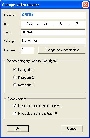 68 pl Integracja systemu wizyjnego Access Professional Oprócz wprowadzania i zmiany danych użytkownika to okno dialogowe służy także do przydzielania kamer do jednej z trzech kategorii.