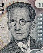 Erwin Schrodinger Austriak 1926 (4 prace) Nobel (wraz z Dirakiem), 1933 Paradoks kota Banknot 1000 szylingowy