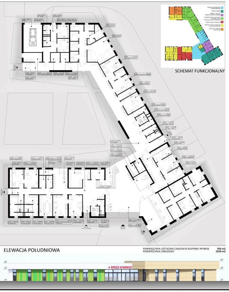 Projekt konkursowy koncepcja programowo-przestrzenna SPZOZ w Łysomicach Projekt nagrodzony II miejscem w konkursie na opracowanie koncepcji