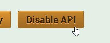 W razie potrzeby, dostęp do API można całkowicie zablokować przez użycie przycisku Disable API.