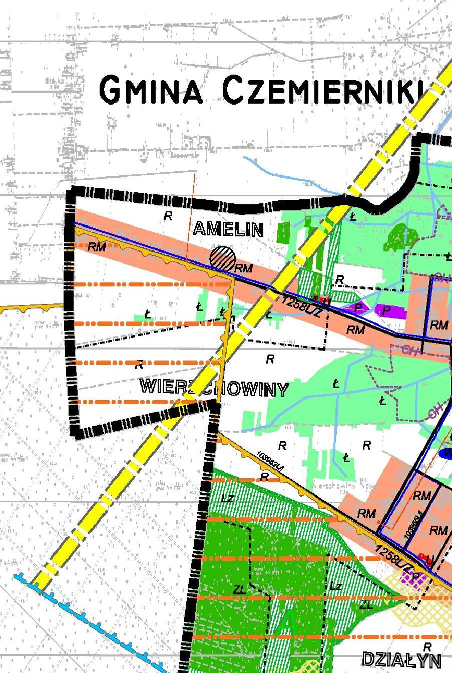 Dziennik Urzędowy Województwa Lubelskiego 19 Poz. 5076 ZMIANA MIEJSCOWEGO PLANU ZAGOSPODAROWANIA PRZESTRZENNEGO GMINY SIEMIEŃ (MIEJSCOWOŚĆ AMELIN DZ. NR 71, 37) ZAŁĄCZNIK NR 1.