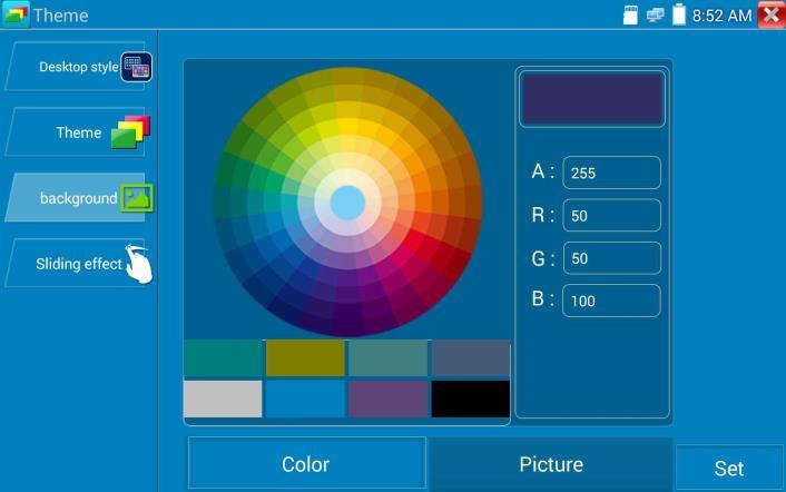 Można wybrać stałą lub zmienną kolejność kolorów, a następnie kliknąć Set, aby zapisać.