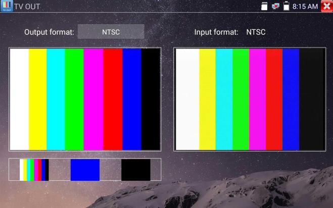 Zastosowanie: Test pętli BNC: Tester potrafi pozwala generować i odbierać kolorowy sygnał kontrolny z wykorzystaniem wyjść i wejść wideo do badania kanałów transmisyjnych, takich jak światłowody,