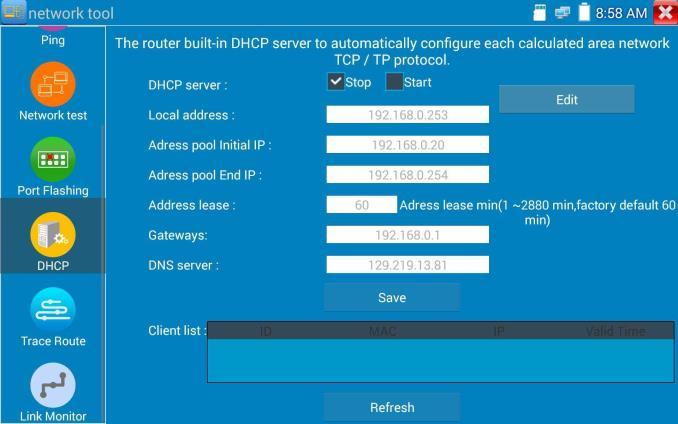 sieciowy. Funkcja ta zapobiega przypadkowemu podłączeniu lub odłączeniu niewłaściwego kabla i przerwaniu połączenia z siecią. (5)Serwer DHCP Kliknij ikonę DHCP, aby otworzyć aplikację serwera DHCP.