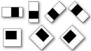 Obliczanie integralnego obrazu możliwe jest za pomocą następującego wzoru [10]: L(x,y) = I(x,y) L(x-1,y-1) + L(x,y-1) + L(x-1,y), (2) Cechy Haara, są używane do wyszukiwania obiektu.