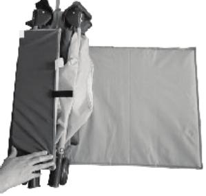 4. Wrap the folded bed with the mattress and fasten it with Velcro straps.