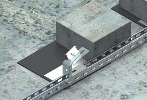 Konstrukcja DP-DNHBE paneli montowanych w układzie horyzontalnym pod kątem 5, 10, 15 i 20 (maksymalne obciążenie modułu wynosi 244 kg/m²).