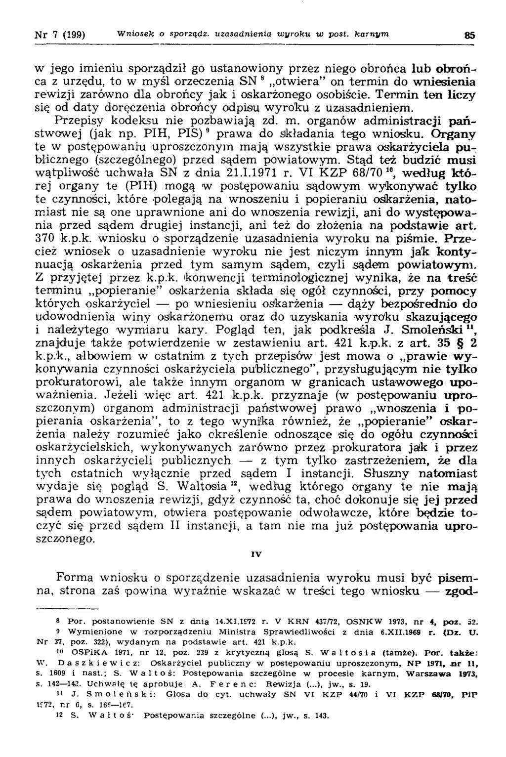 Nr 7 (199) W n io sek o sporządź, uzasadnienia w yroku w post.