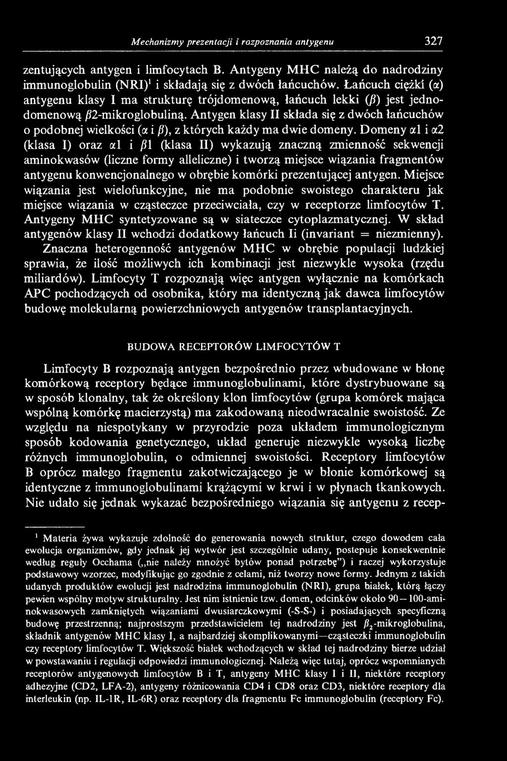 Antygen klasy II składa się z dwóch łańcuchów o podobnej wielkości (a i ß), z których każdy ma dwie domeny.