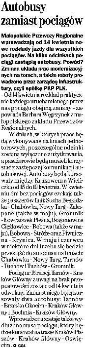 Ograniczenie kosztów przez zarz¹dcê infrastruktury, wy³¹czenie z u ytkowania niektórych stacji oraz skumulowanie ruchu jedynie w okreœlone dni i godziny to propozycja z³o ona w trakcie spotkania 10