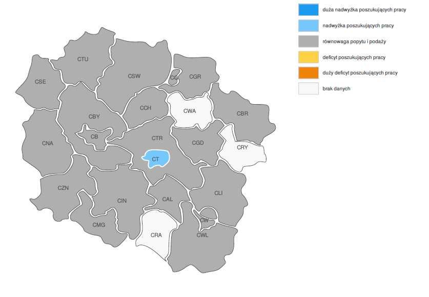 PROGNOZA NA 2019, WOJEWÓDZTWO KUJAWSKO-POMORSKIE ZMIANA ZAPOTRZEBOWANIA NA PRACOWNIKÓW W GRUPIE ZAWODÓW: DZIENNIKARZE I REDAKTORZY WG POWIATÓW PROGNOZA NA