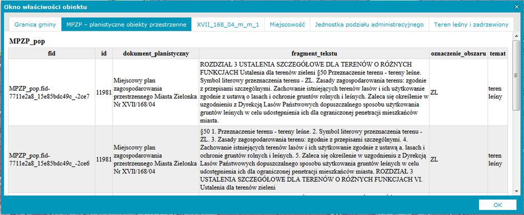 ATRYBUTY DOKUMENTÓW PLANISTYCZNYCH PLANISTYCZNY OBIEKT PRZESTRZENNY CZĘŚĆ OPISOWA