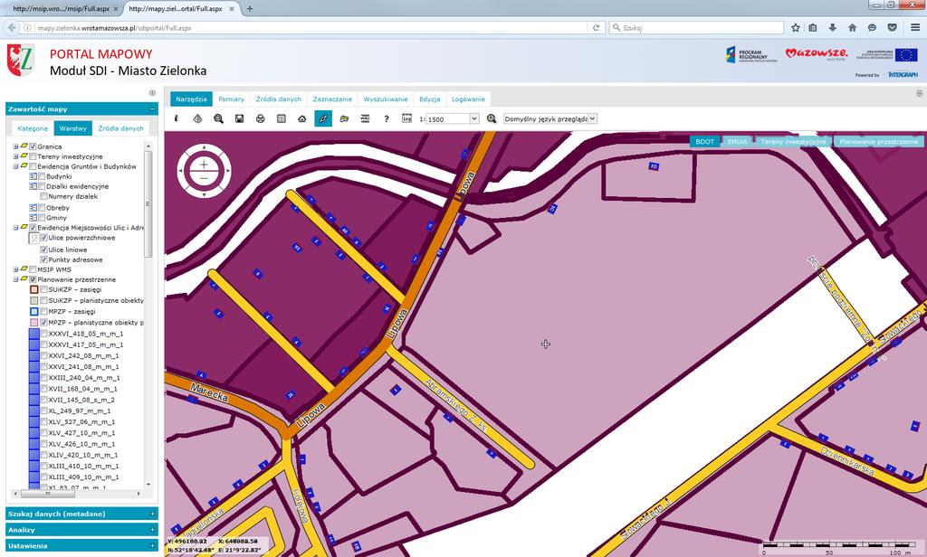 RELACJE DOKUMENTÓW PLANISTYCZNYCH Z INNYMI DANYMI PLANISTYCZNE OBIEKTY PRZESTRZENNE I EWIDENCJA MIEJSCOWOŚCI, ULIC I ADRESÓW (DANE POZIOMU GMINNEGO) mapy.zielonka.wrotamazowsza.