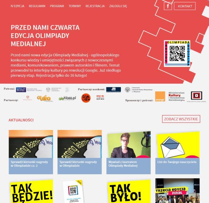 PORTAL OLIMPIADA-MEDIALNA.EDU.PL Realizacja: 2014/2015 W ramach projektu przygotowany został serwis internetowy Olimpiady Medialnej oraz interaktywny system konkursowy.