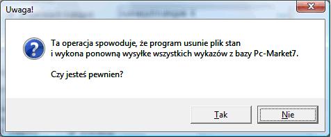 Kontrahenci wysyłać: Odbiorcy zaznaczenie tej opcji powoduje wysłanie z Pc-Market7 kontrahentów ze statusem Odbiorca Stali Klienci zaznaczenie tej opcji powoduje wysłanie z Pc-Market7 kontrahentów ze