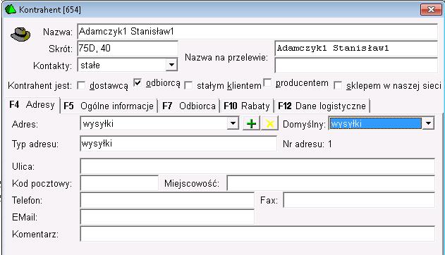 nazwach: Dane Logistyczne F12 i polach jak na