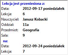 Opis lekcji, na którą przeniesiono zajęcia Ćwiczenie 6.