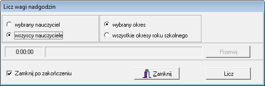 Suma wag dla danego okresu rozliczeniowego musi być równa 100. Rysunek 57. Karta Parametry rozliczania ustalanie wag nadgodzin Ćwiczenie 9.