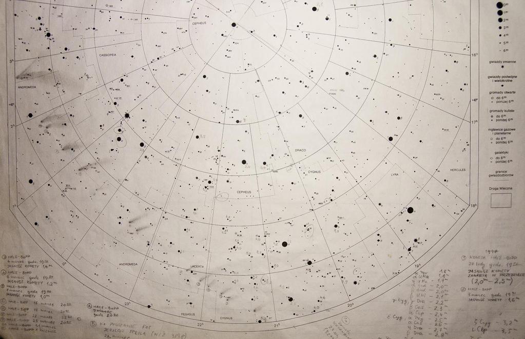 ARCHIWALNE OBSERWACJE NIEBA BARTEK PILARSKI 1997 2 kwietnia, ŚR (2258 0033) monolornetka 20x60 / 10 / 7 C M 68 (?), M 81, M 82, NGC 2403 (+), NGC 1502 ( gw.